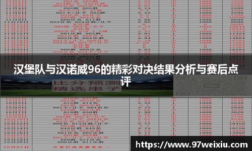 汉堡队与汉诺威96的精彩对决结果分析与赛后点评
